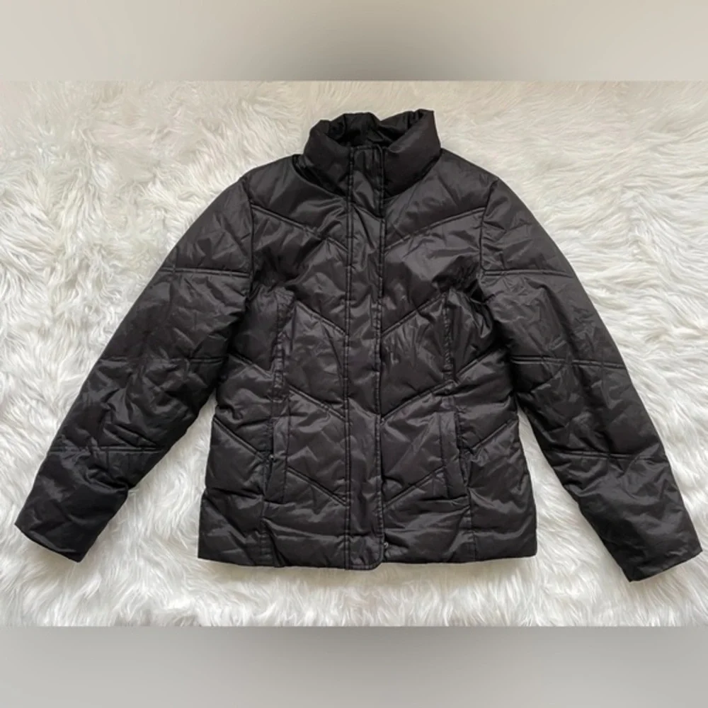 Gap | Women’s Black Medium Lightweight Soft Winter Jacket with Zipper & Buttons